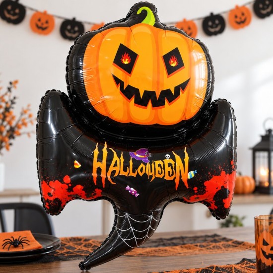 Toptan Halloween Uçan Balkabağı Folyo Balon 88 cm