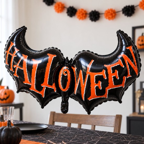 Toptan Halloween Yazı Folyo Balon 117 cm