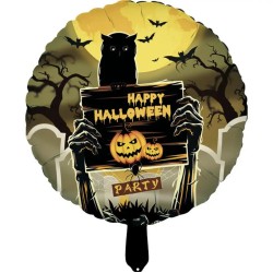 Toptan Happy Halloween Yazılı Folyo Balon 18 İnç