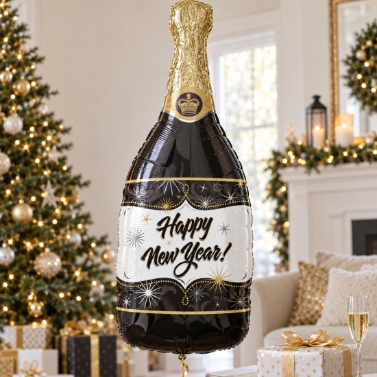 Toptan Happy New Year Şişe Folyo Balon