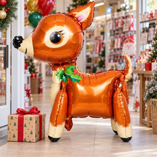 Toptan Yılbaşı 3D Geyik Folyo Balon