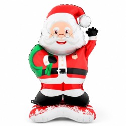 Toptan Yılbaşı Ayaklı Gözlüklü Noel Baba Balon 120 cm