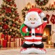 Toptan Yılbaşı Ayaklı Gözlüklü Noel Baba Balon 120 cm