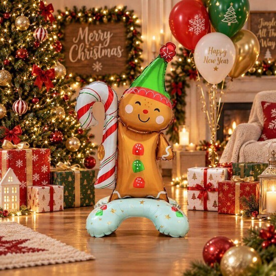 Toptan Yılbaşı Ayaklı Küçük Kurabiye Adam Balon