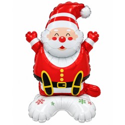 Toptan Yılbaşı Ayaklı Küçük Oturan Noel Baba Balon