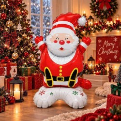 Toptan Yılbaşı Ayaklı Küçük Oturan Noel Baba Balon