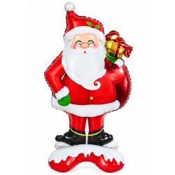 Toptan Yılbaşı Ayaklı Noel Baba Folyo Balon