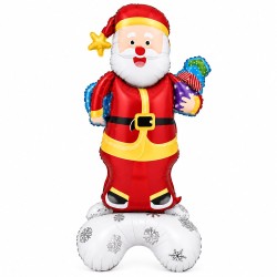 Toptan Yılbaşı Dev Ayaklı Noel Baba Balon 156 cm