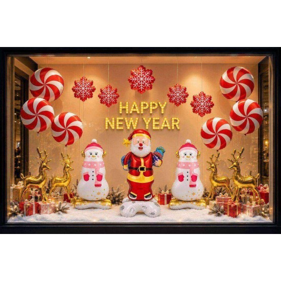 Toptan Yılbaşı Dev Ayaklı Noel Baba Balon 156 cm