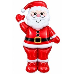 Toptan Yılbaşı Dev Kırmızı Ayaklı Noel Baba Balon 155 cm