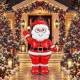 Toptan Yılbaşı Dev Kırmızı Ayaklı Noel Baba Balon 155 cm