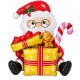 Toptan Yılbaşı Gold Hediye Kutulu Oturan Noel Baba Balon Toptan Yılbaşı Gold Hediye Kutulu Oturan Noel Baba Balon