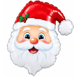 Toptan Yılbaşı Noel Baba Kafa Folyo Balon