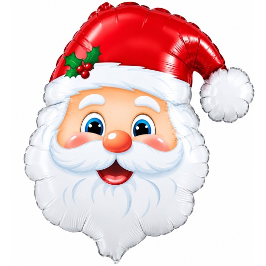 Toptan Yılbaşı Noel Baba Kafa Folyo Balon