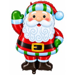 Toptan Yılbaşı Noel Baba Şekil Folyo Balon 89 cm