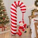 Toptan Yılbaşı Noel Babalı Baston Folyo Balon