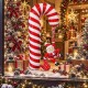 Toptan Yılbaşı Noel Babalı Baston Folyo Balon