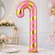 Toptan Yılbaşı Pembe Gold Baston Folyo Balon 73 cm Toptan Yılbaşı Pembe Gold Baston Folyo Balon 73 cm