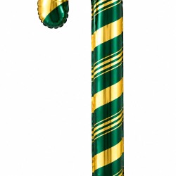 Toptan Yılbaşı Yeşil Gold Baston Folyo Balon 73 cm
