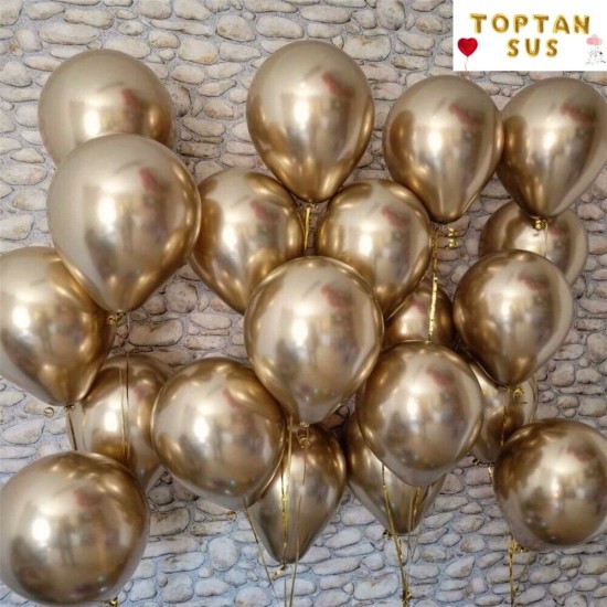 Toptan Çikolata Renkli Krom Balon 50 Adet