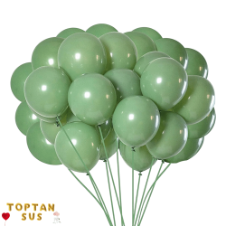 Toptan Pastel Okaliptus Renkli Balon 100 Adet