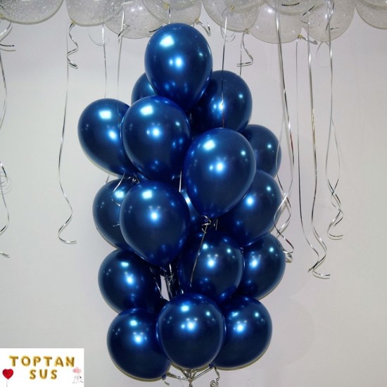 Toptan Krom Balon Gece Mavisi 50 Adet