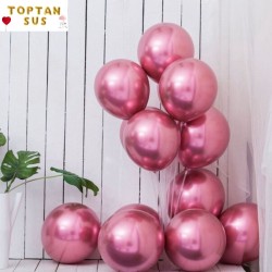 Toptan Krom Balon Pembe Renkli 50 Adet