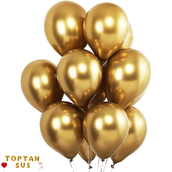 Toptan Krom Balon Gold Renkli 50 Adet