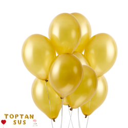 Toptan Altın Renkli Metalik Balon 100 Adet