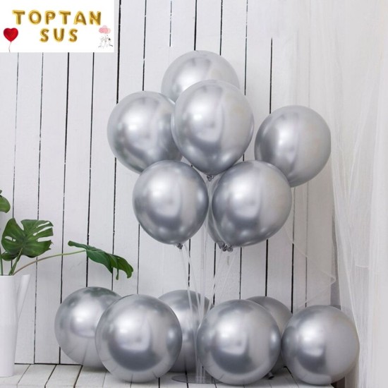 Toptan Krom Balon Gümüş Renkli 50 Adet