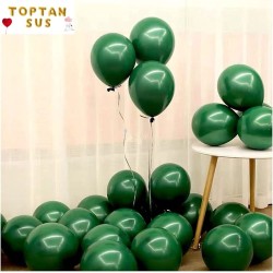 Toptan Koyu Yeşil Renkli Metalik Balon 100 Adet