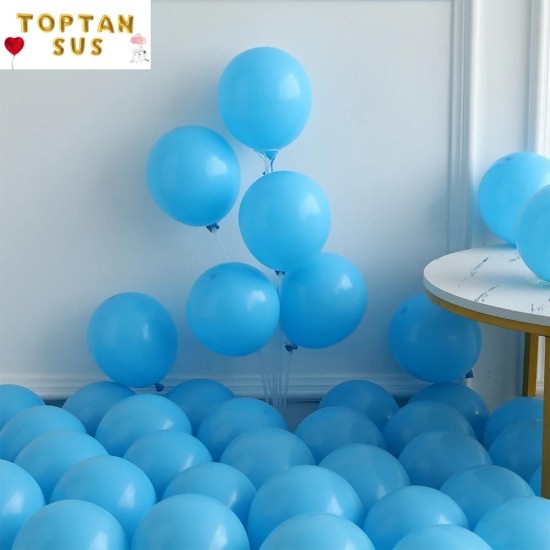 Toptan Pastel Mavi Balon 100 Adet