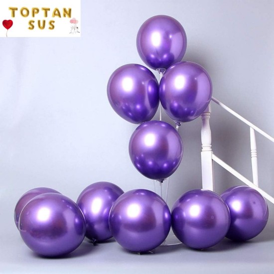 Toptan Krom Balon Mor Renkli 50 Adet