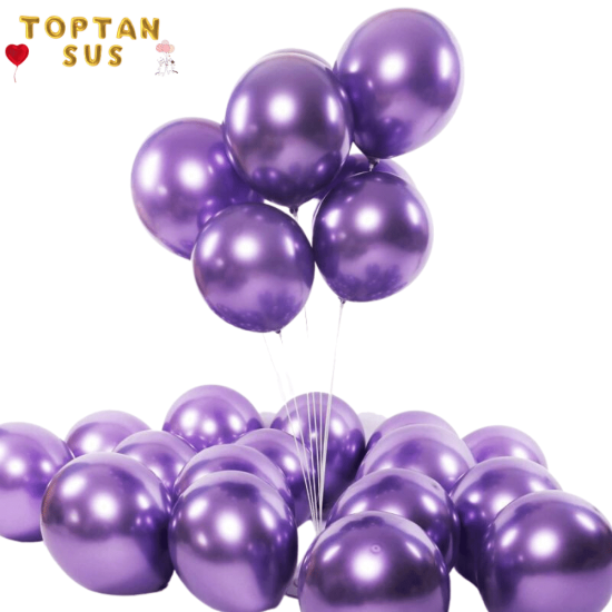 Toptan Krom Balon Mor Renkli 50 Adet