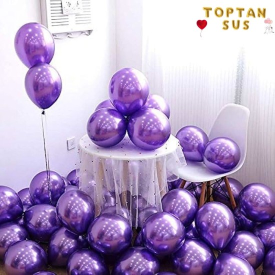 Toptan Krom Balon Mor Renkli 50 Adet