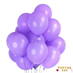 Toptan Mor Renkli Metalik Balon 100 Adet