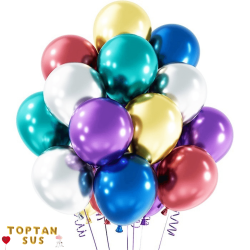 Toptan Krom Balon Karışık Renkli 50 Adet