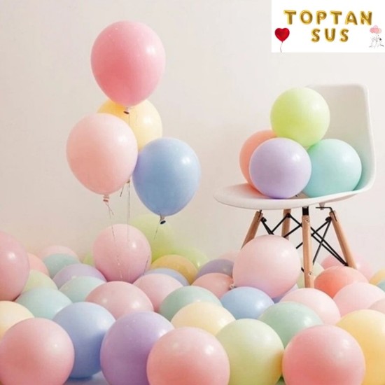 Toptan Pastel Renkli Karışık Balon 100 Adet