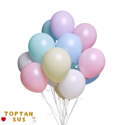 Toptan Pastel Renkli Karışık Balon 100 Adet