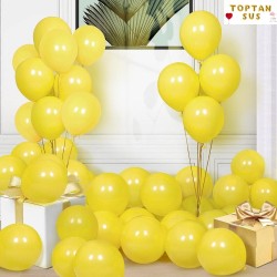 Toptan Sarı Renkli Metalik Balon 100 Adet