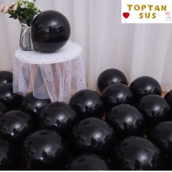 Toptan Pastel Siyah Renkli Balon 100 Adet