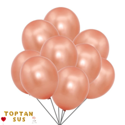 Toptan Somon Renkli Metalik Balon 100 Adet
