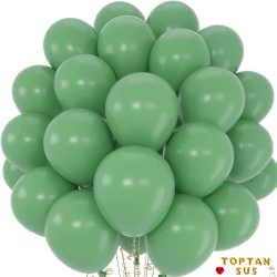 Toptan Su Yeşili Metalik Balon 100 Adet