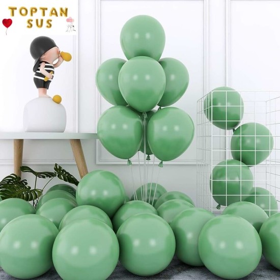 Toptan Su Yeşili Metalik Balon 100 Adet