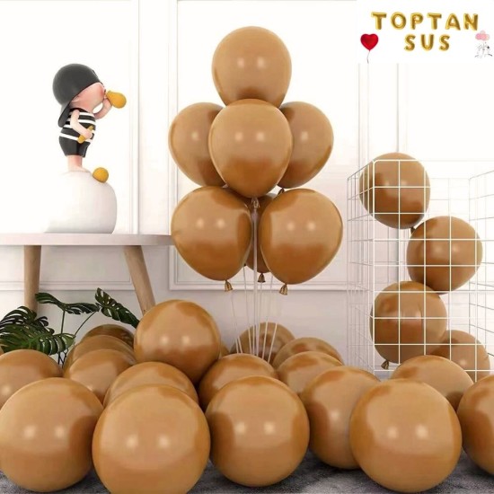 Toptan Pastel Sütlü Kahve Renkli Balon 100 Adet