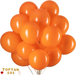 Toptan Turuncu Renkli Metalik Balon 100 Adet
