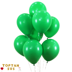 Toptan Yeşil Renkli Metalik Balon 100 Adet