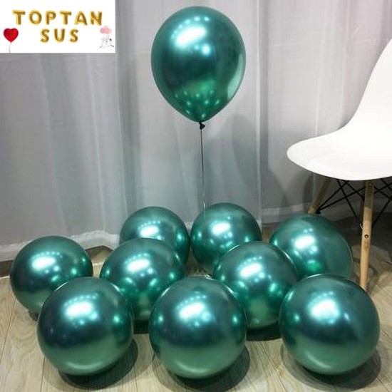 Toptan Krom Balon Yeşil Renkli 50 Adet