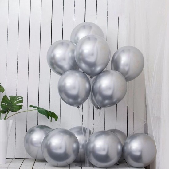Toptan Krom Balon Gümüş Renkli 50 Adet Toptan Krom Balon Gümüş Renkli 50 Adet