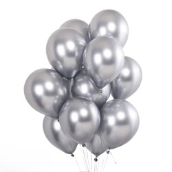 Toptan Krom Balon Gümüş Renkli 50 Adet
